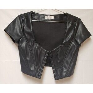 House of CB London  Leather Bone Corset Cropped Vest Hooks Clubbing Sz M NWOT